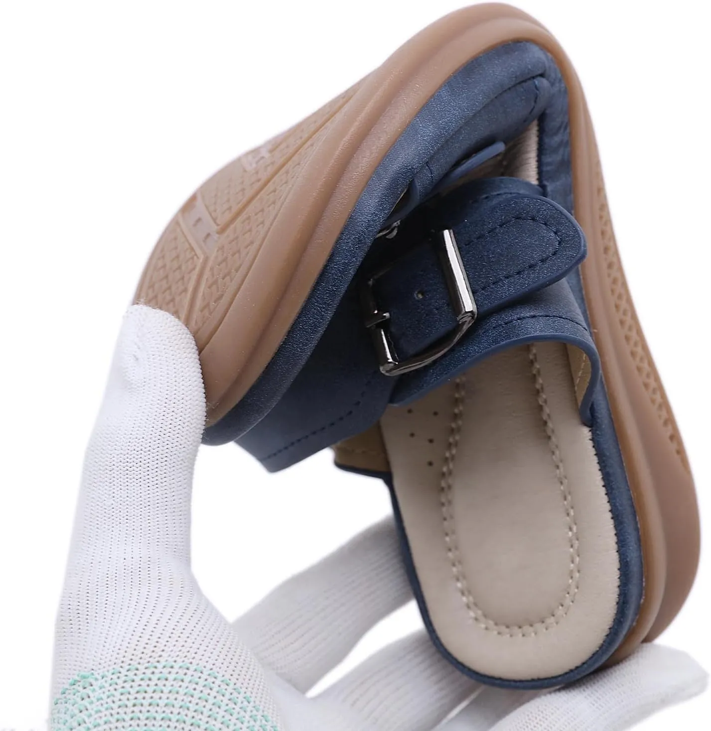 Flat Sandals for Women Slides Arch Support Comfort Slip Sandals Plantar Fasciitis Soft Cushion Slippers With Adjustable Straps Casual Walking Slippers