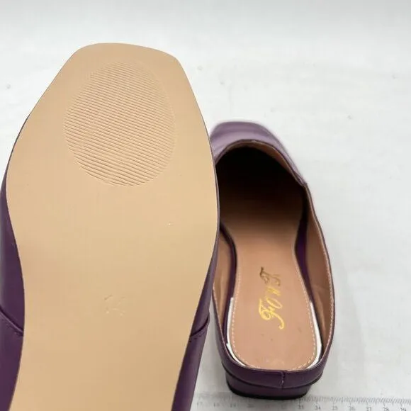 FOWT Purple Closed Square Toe Loafer, Elegant Dress Casual Slippers Shoes