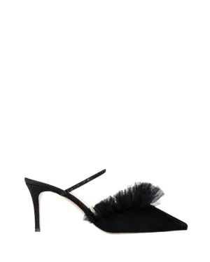 FRANCA GLITZ MULE - 75 MM - BLACK JET