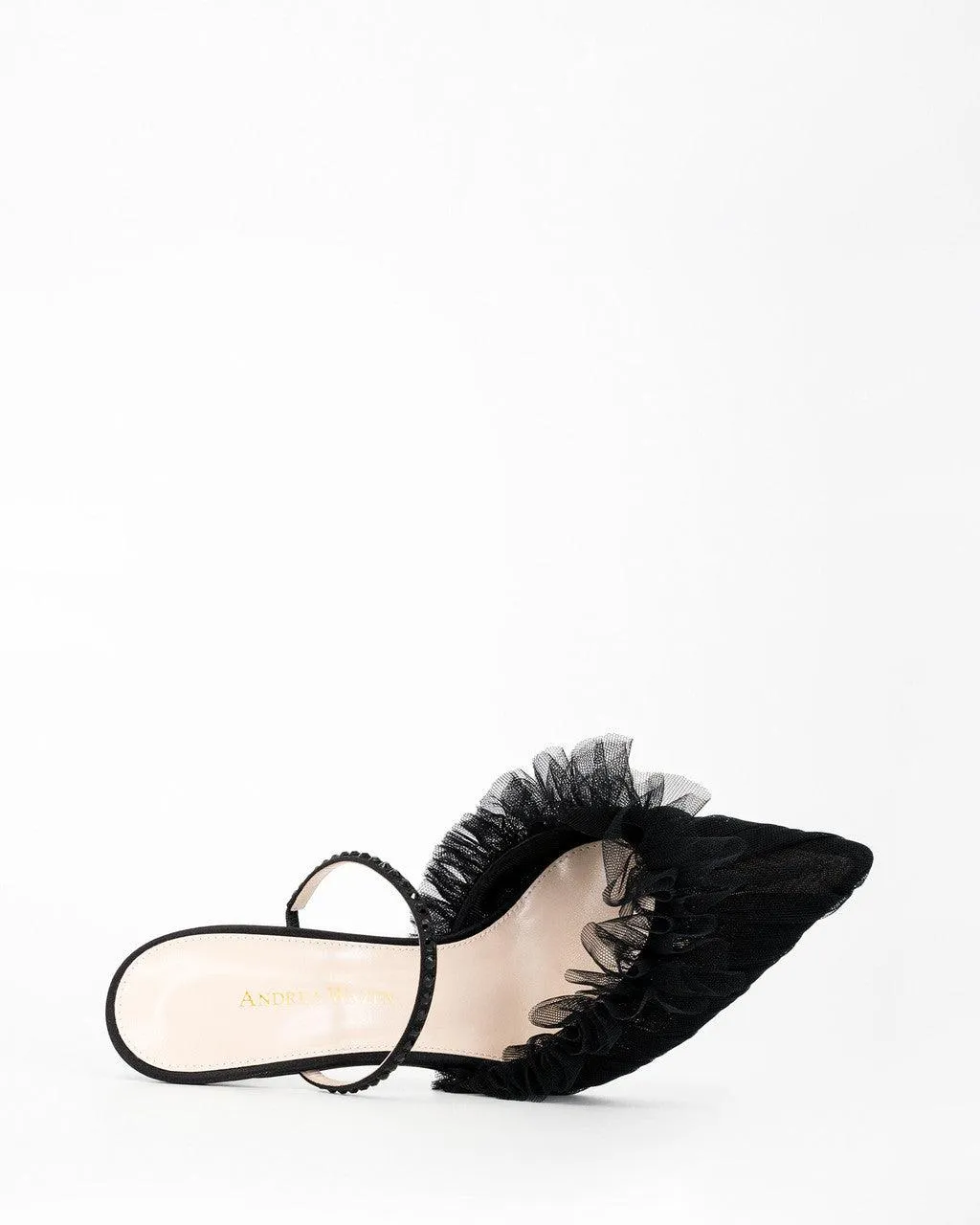 FRANCA GLITZ MULE - 75 MM - BLACK JET