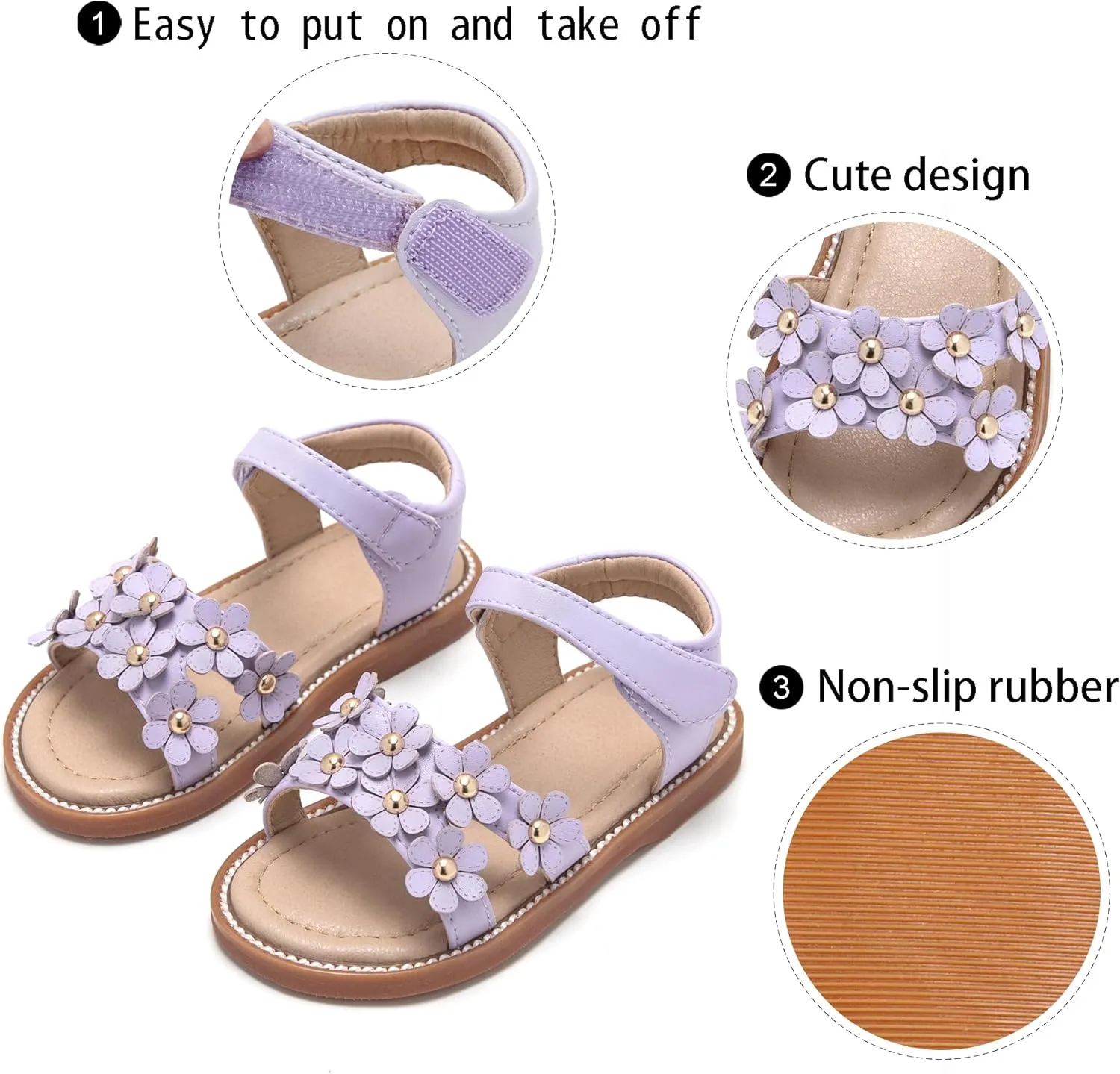 GINFIVE Toddler Girls Sandals Girls Toddler Sandals Little Girls Kids Shoes