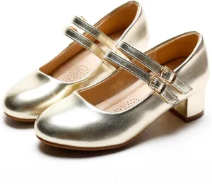 Girls Dress Shoes Low Heel School Girls Wedding Party Mary Jane Princess Pump Shoes
