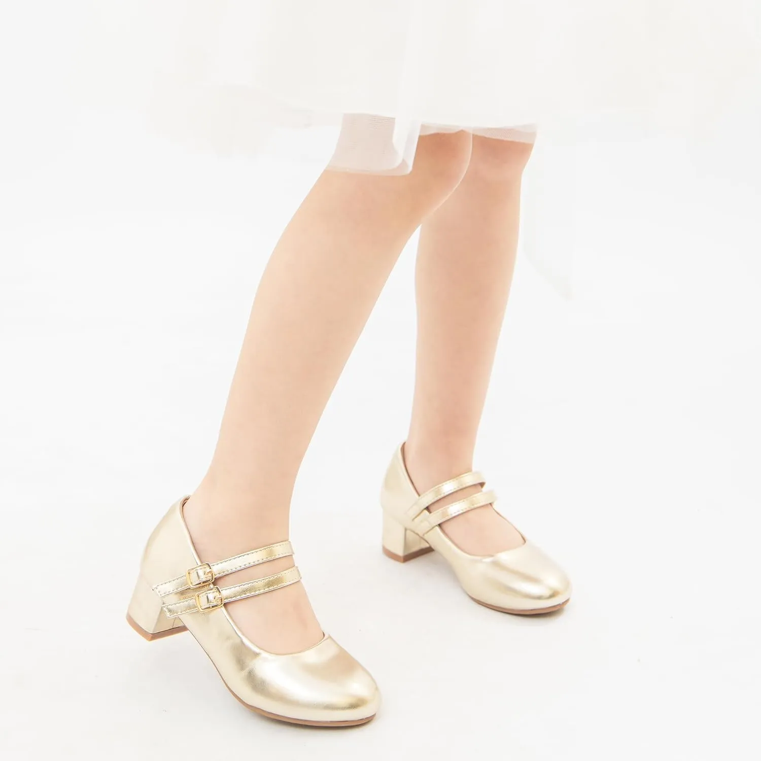Girls Dress Shoes Low Heel School Girls Wedding Party Mary Jane Princess Pump Shoes