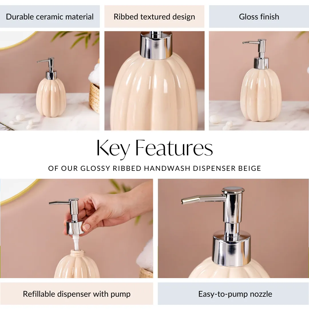 Glossy Handwash Dispenser Beige 400ml