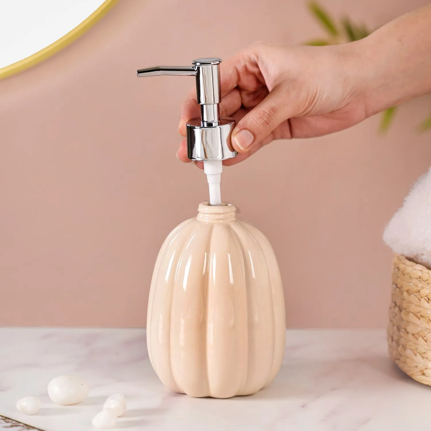 Glossy Handwash Dispenser Beige 400ml