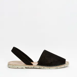 GOYA Playa | Black Suede Serpiente