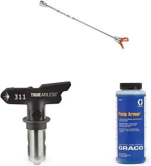 Graco 243041 Magnum 15-Inch Tip Extension, Gray & TRU311 TrueAirless 311 Spray Tip & 243104 Pump Armor, 1-Quart