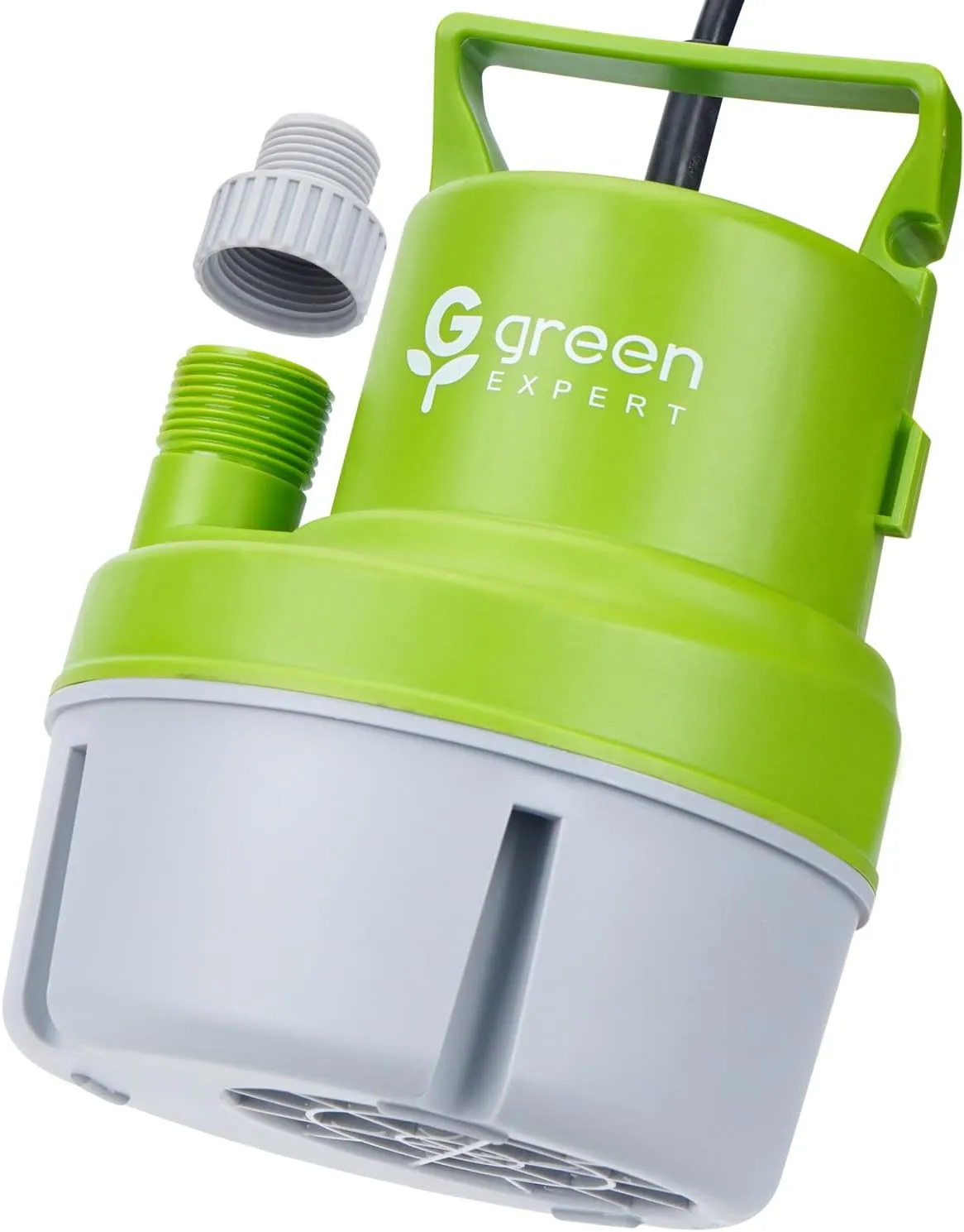 Green Expert 1/6HP Submersible Utility Pump with Multipurpose Adapter Kit, Full Corrosion Resistant, Vinegar/Pools/Salt Water Applicable, Easy to Use with Garden Hoses