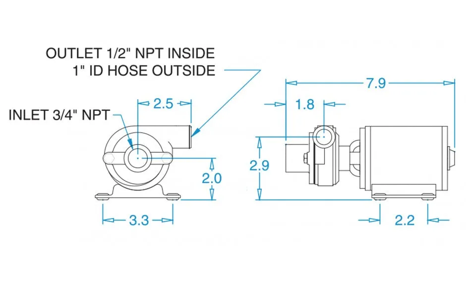 GROCO Bronze 17 GPM Centrifugal/Baitwell Pump [CP-20 12V]