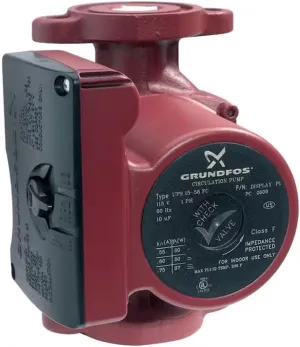 Grundfos 52722512 3-Speed 1/6 Horsepower Circulator Pump with Flow Check ASIN: B002YR4AVW View on Amazon, Large, Red