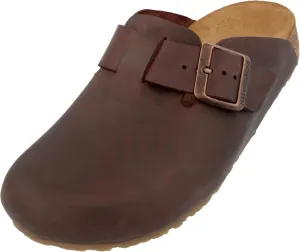 HAFLINGER Porto Elegant Leather Clog with Rubber Sole and Cork Latex Footbed Slipper Unisex