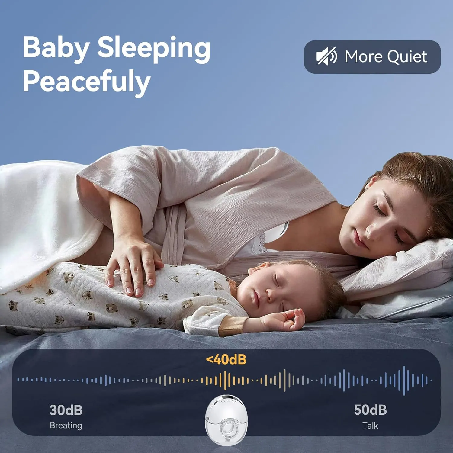 Hands Free Breast Pump Wearable MY-375 - Strong Suction, Low Noise, Wearable Breastfeeding Pump with 4 Mode &12 Levels, Portable Electric Breast Pump 24mm - 17/19/21/Insert/Flange, 2 Pack (White)