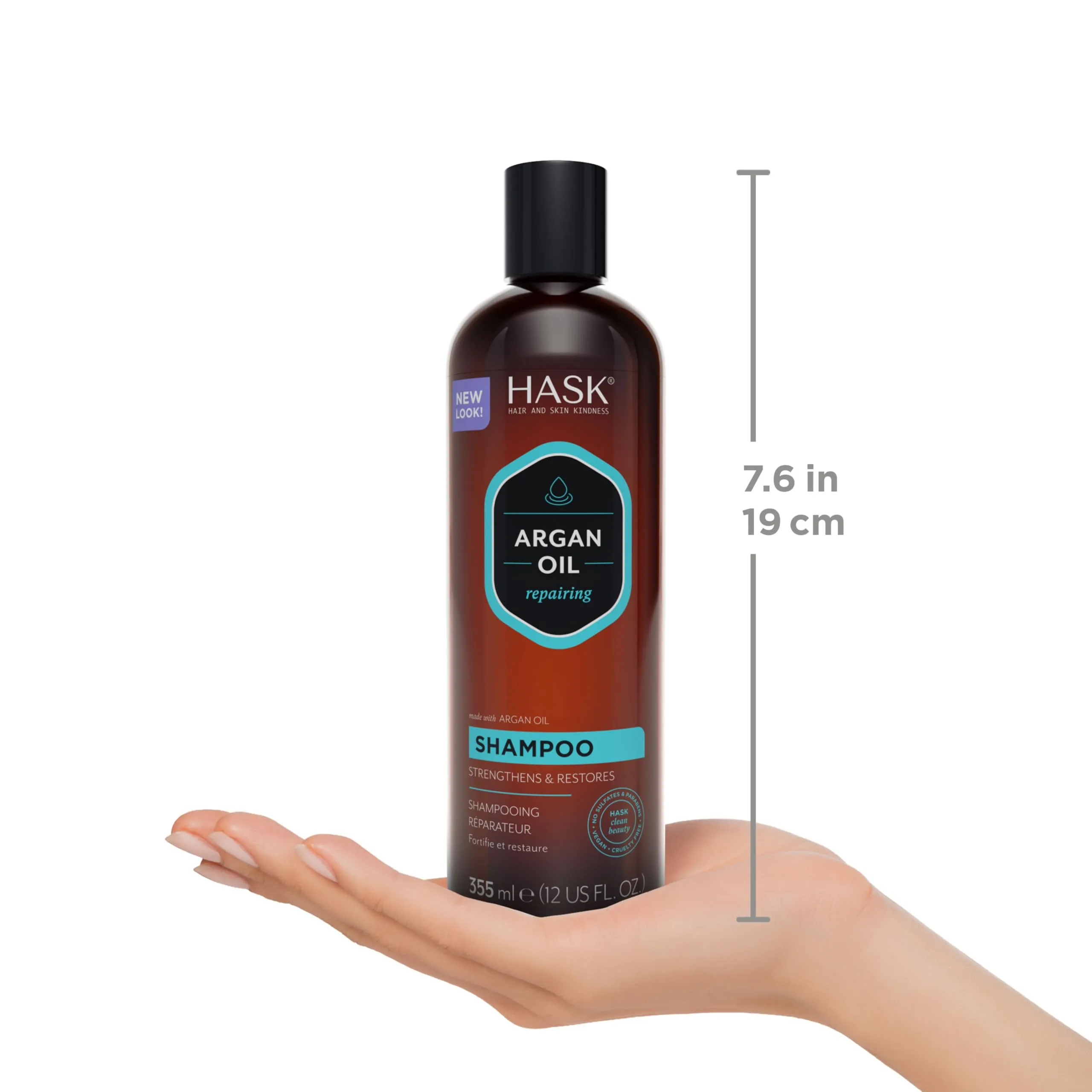 HASK Argan Restoring Set: 2 Argan Shine Hair Oil Vials and 1 Shampoo and Conditioner Set