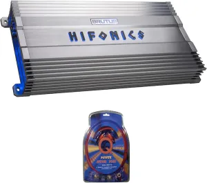 Hifonics BG-1000.4 Brutus Gamma 4 Channel 100 Watt Car Audio System Subwoofer Speaker Amplifier and QPower Super Flex 4 Gauge Amp Wiring Kit