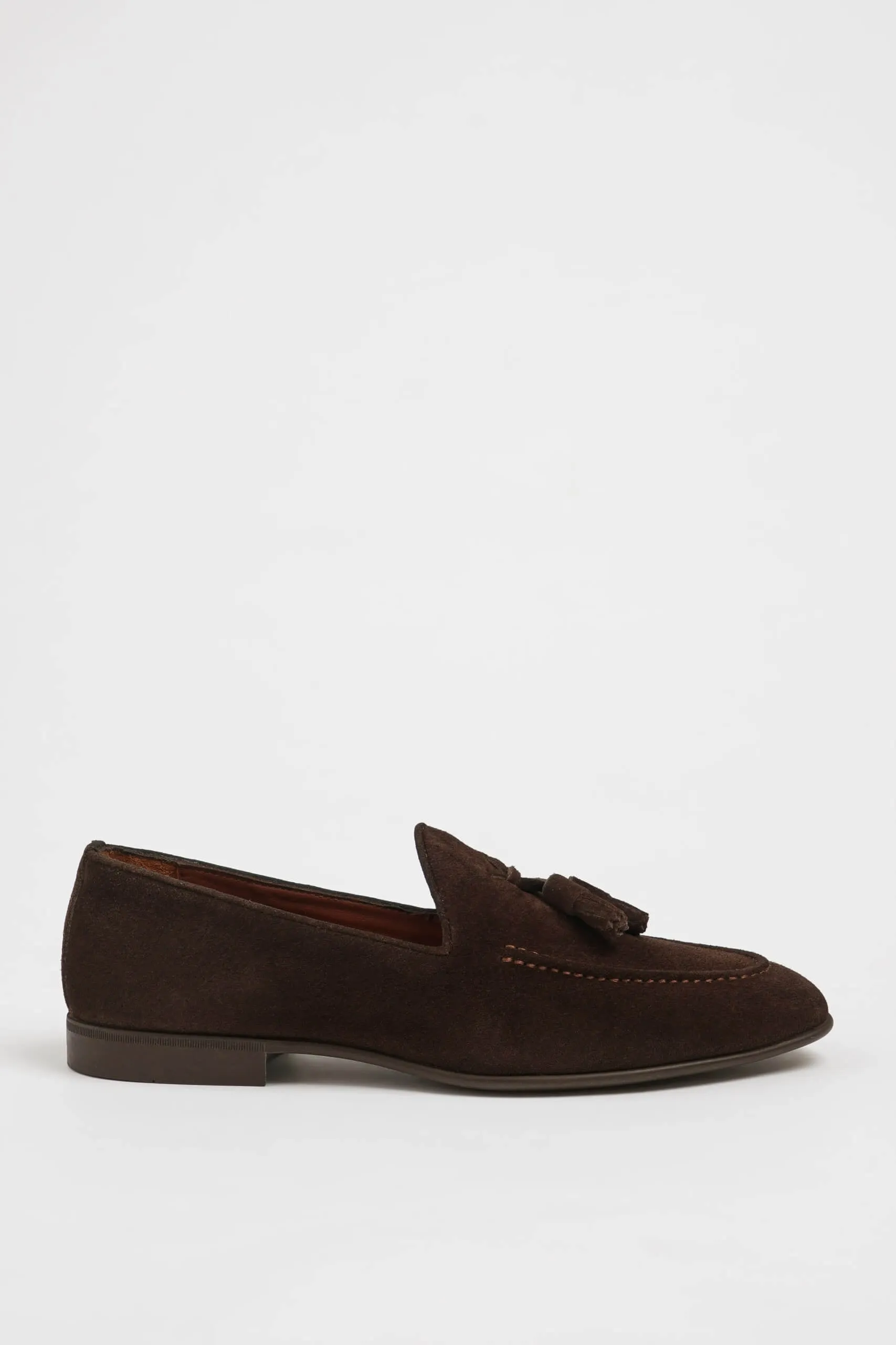 HolloShoe Brown Suede Tassel Loafers