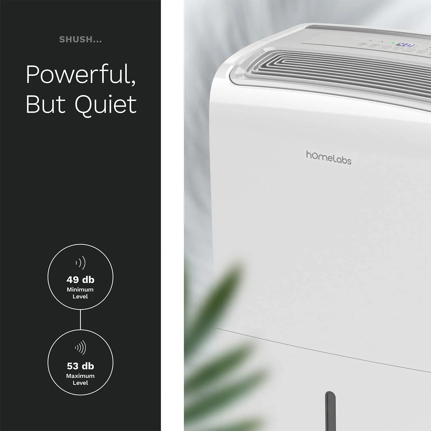 hOmeLabs 3500 Sq. Ft. Dehumidifier with Pump - Ideal for Medium to Large Rooms and Home Basements - Powerful Moisture Removal and Humidity Control - 40 Pint Capacity