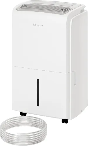 hOmeLabs 3500 Sq. Ft. Dehumidifier with Pump - Ideal for Medium to Large Rooms and Home Basements - Powerful Moisture Removal and Humidity Control - 40 Pint Capacity