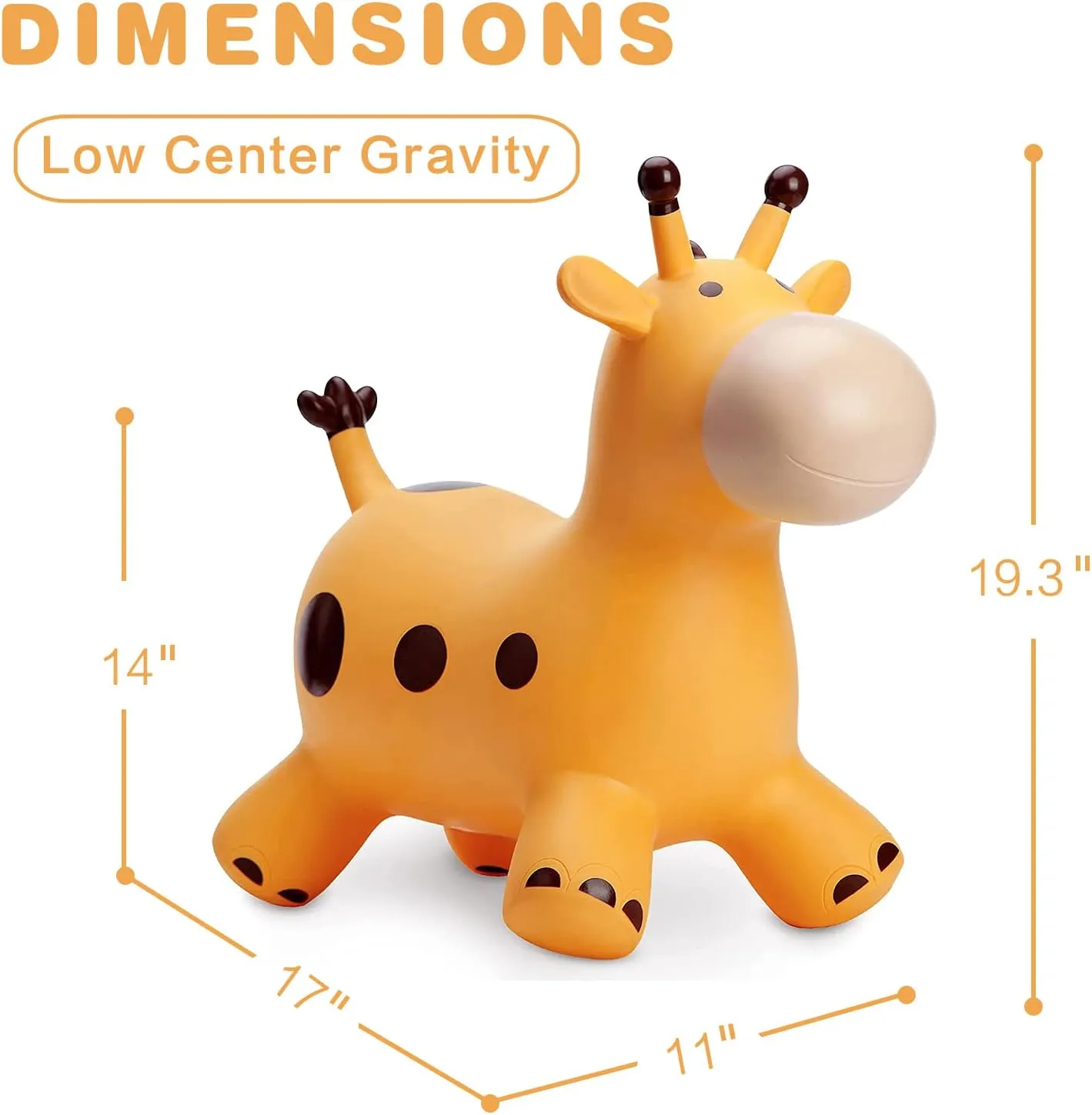 HotMax Bouncy Horse, Inflatable Bouncing Animals Hopper for Toddlers or Kids, Ride on Rubber Jumping Toys for Boy or Girl Birthday Gift (Giraffe)