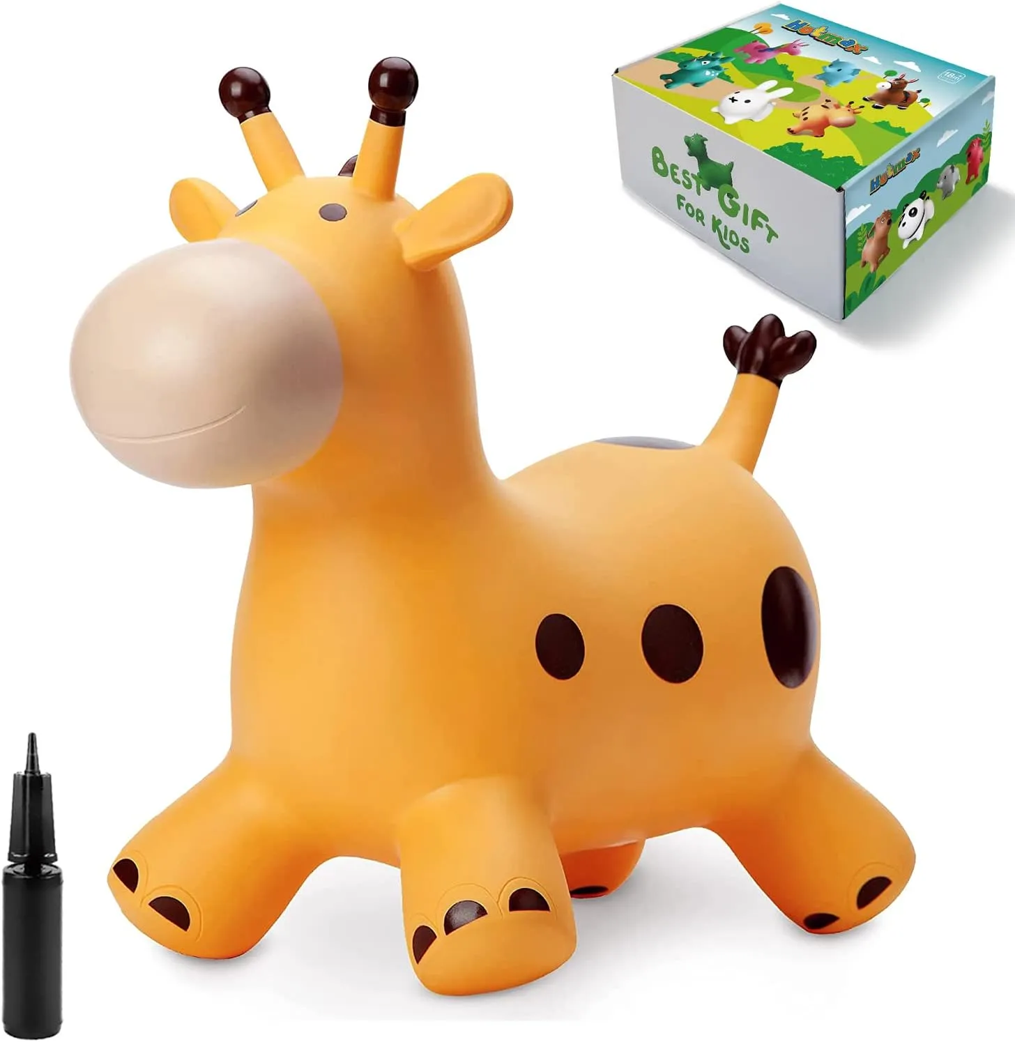 HotMax Bouncy Horse, Inflatable Bouncing Animals Hopper for Toddlers or Kids, Ride on Rubber Jumping Toys for Boy or Girl Birthday Gift (Giraffe)