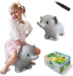 HotMax Bouncy Horse, Inflatable Bouncing Animals Hopper for Toddlers or Kids, Ride on Rubber Jumping Toys for Boy or Girl Birthday Gift(Grey Elephant)