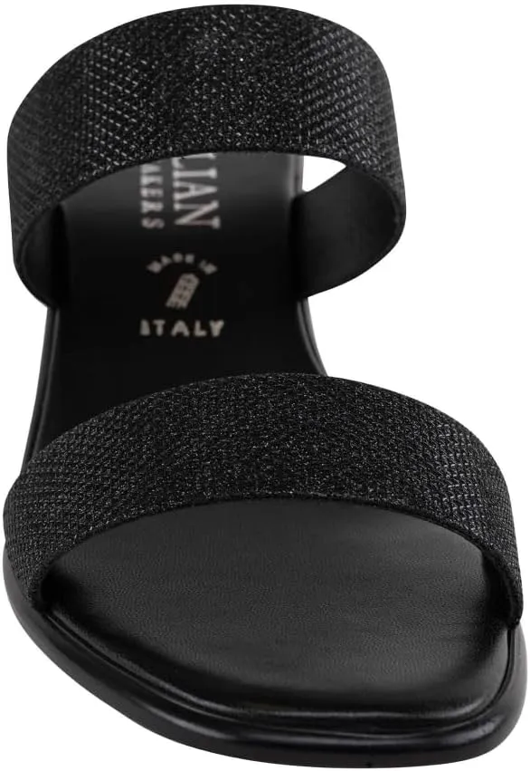 ITALIAN Shoemakers Frannie Womens Chunky Block Heel Strapped Sandal Dressy Open Toe Slide for Women