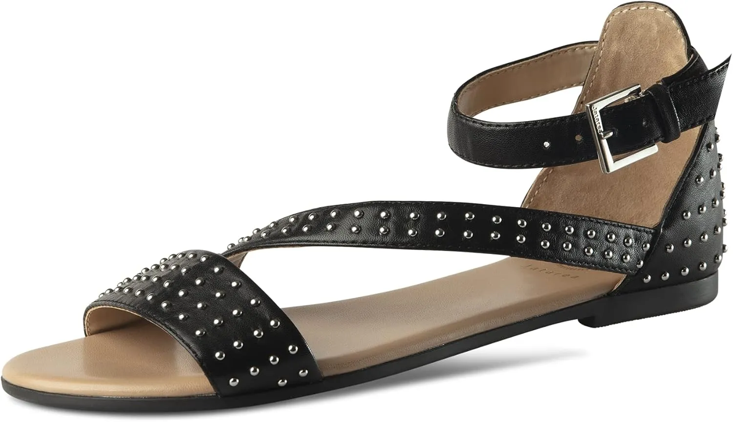 JATAREA Platform Women Sandal - Round Open-Toe Leather Summer Sandals for Women