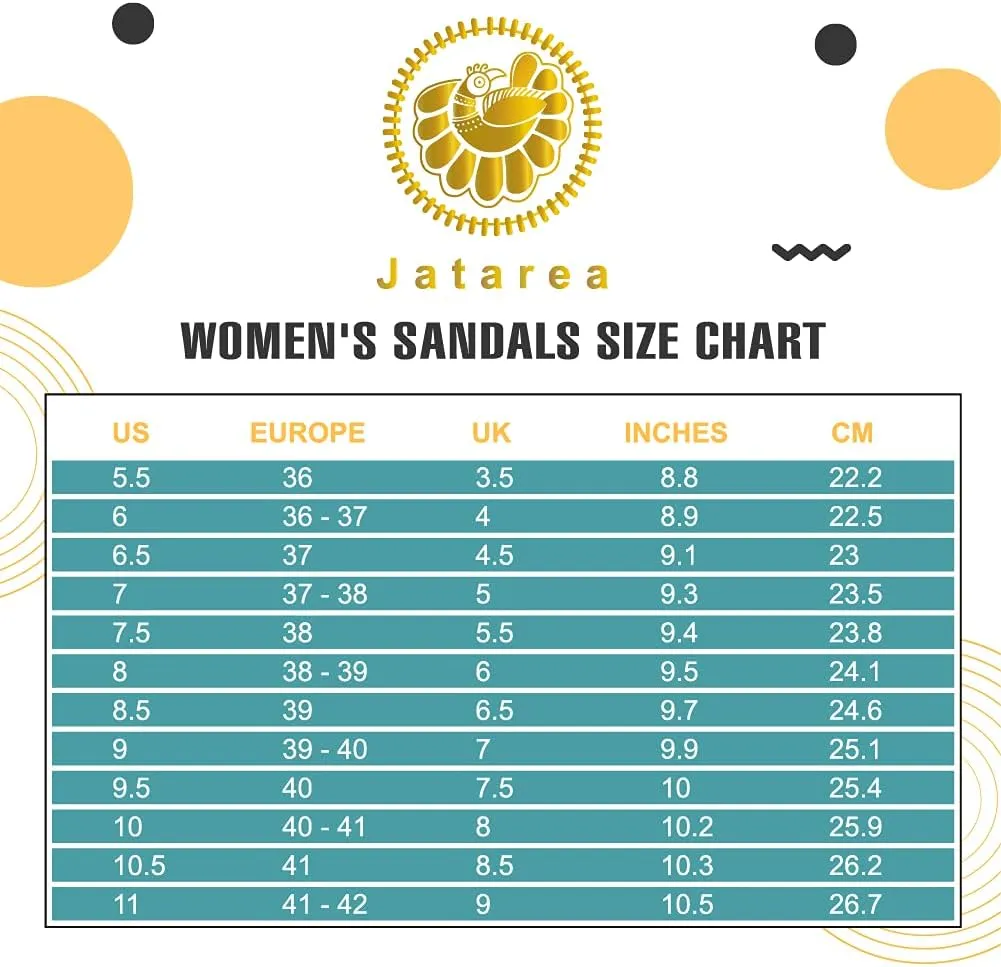 JATAREA Platform Women Sandal - Round Open-Toe Leather Summer Sandals for Women