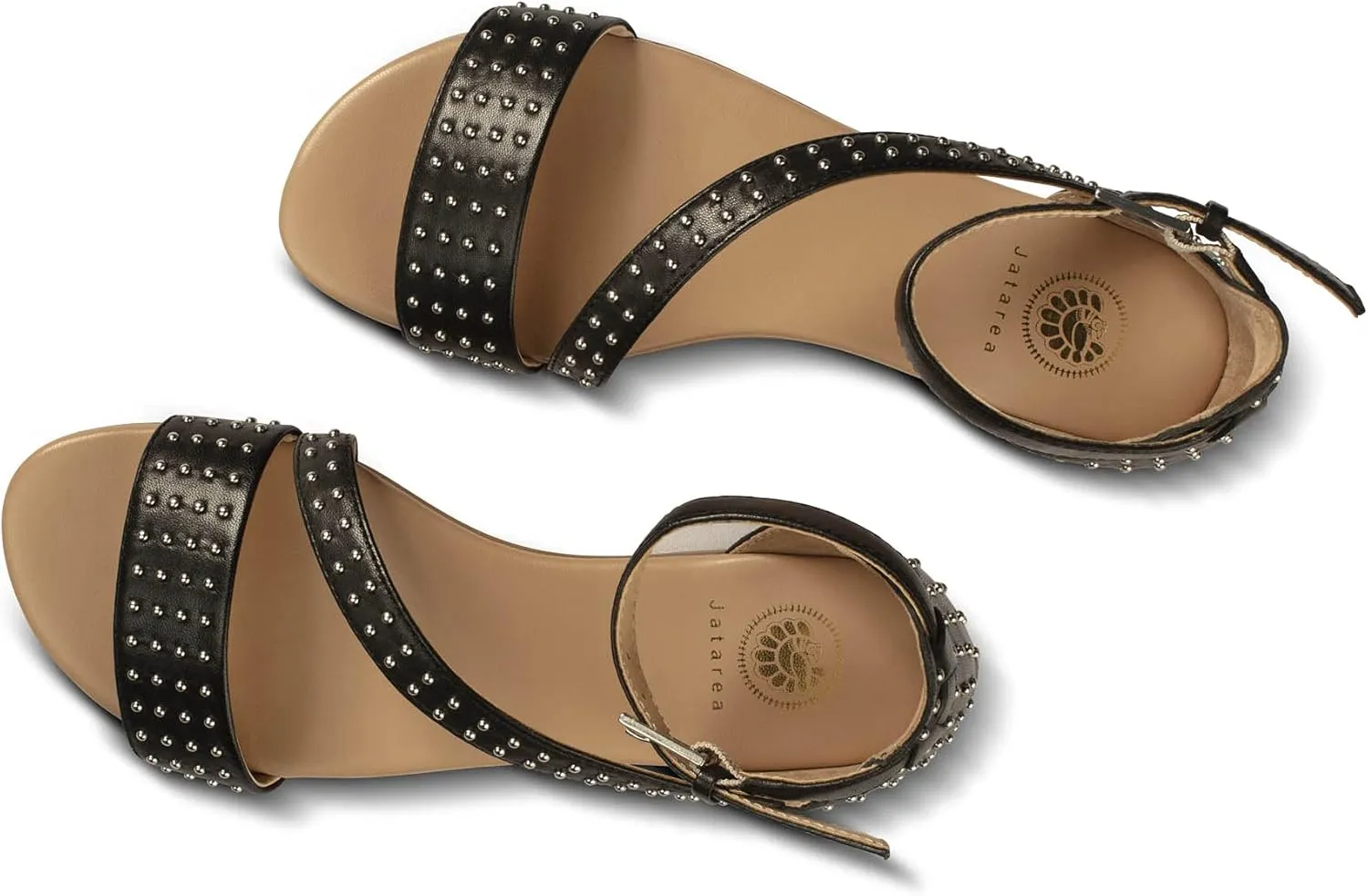 JATAREA Platform Women Sandal - Round Open-Toe Leather Summer Sandals for Women