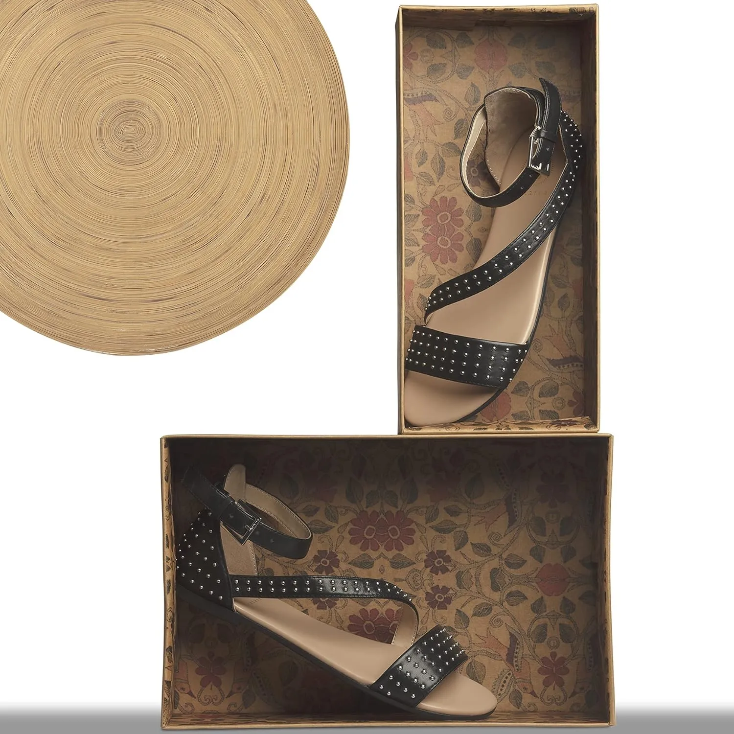 JATAREA Platform Women Sandal - Round Open-Toe Leather Summer Sandals for Women