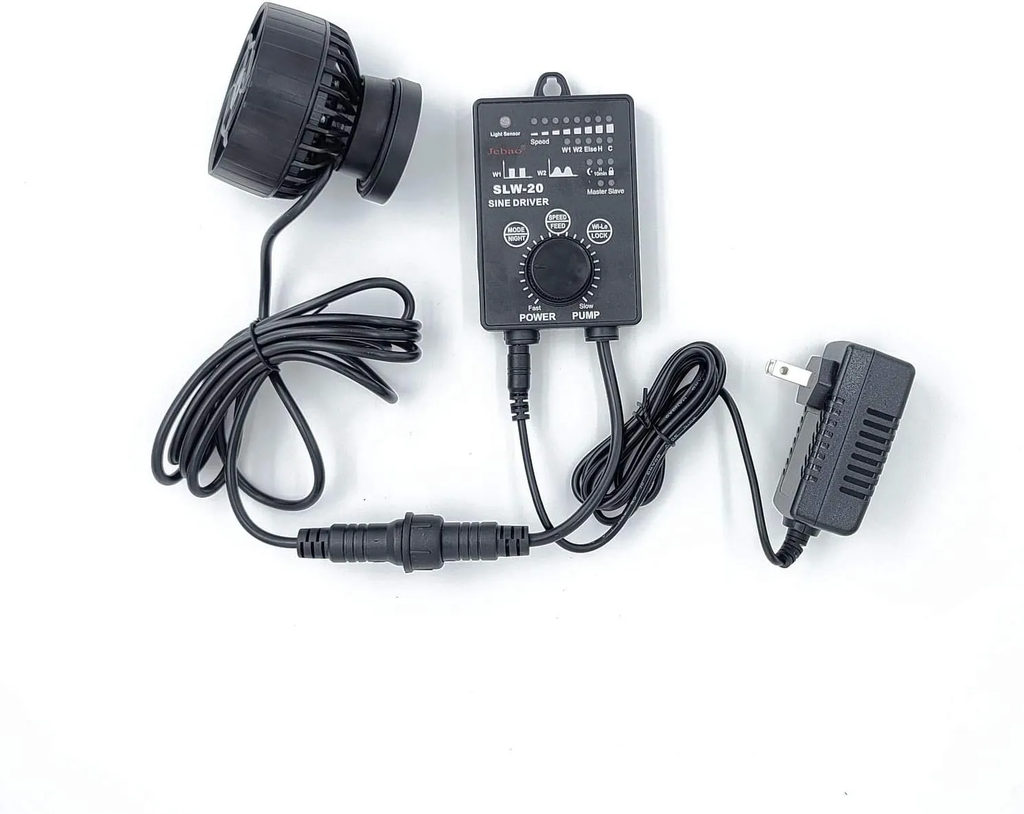Jebao SLW Wave Maker Flow Pump with Controller for Marine Reef Aquarium (SLW-20, 2641 GPH)