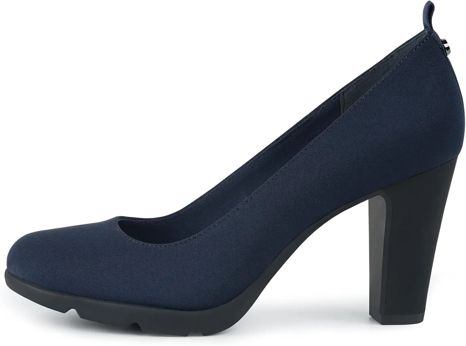JENN ARDOR Women's Pumps Closed Round Toe Block High Heels 3 inch Leather Pump Shoes