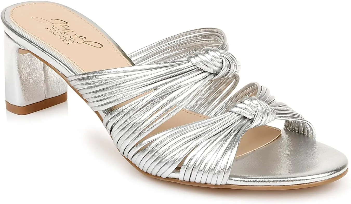 Jewel Badgley Mischka Cheryl Backless Double-Knotted Block Heel