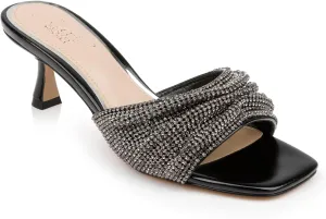 Jewel Badgley Mischka Humor Crystal Mules with Kitten Heel