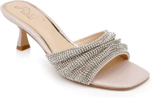 Jewel Badgley Mischka Humor Crystal Mules with Kitten Heel