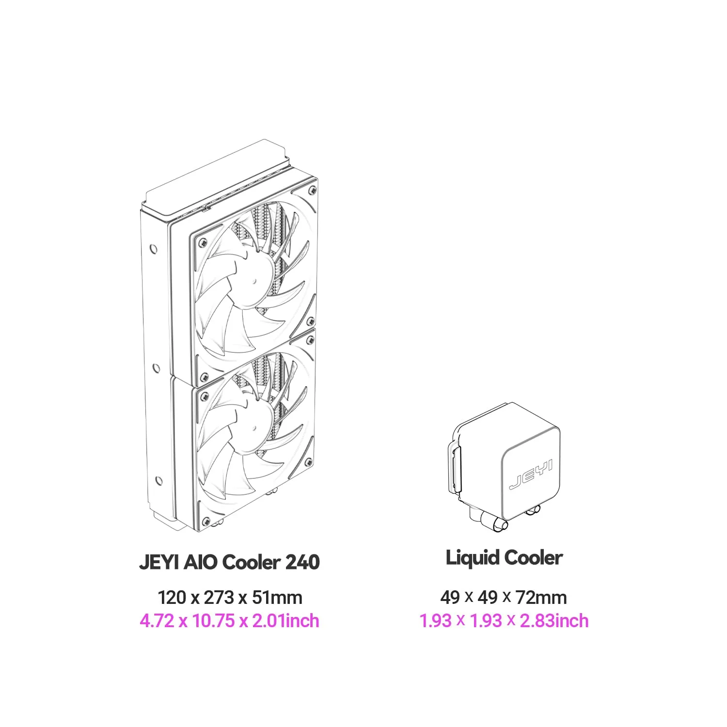 JEYI iArcticStorm 240 Water Cooler Black, Desktop ARGB AIO Liquid CPU Cooler, Intel & AMD TDP 240W, Infinity Mirror Efficient PWM-Controlled Pump, for AMD Ryzen AM5|4, Intel LGA 1851|1700 etc.