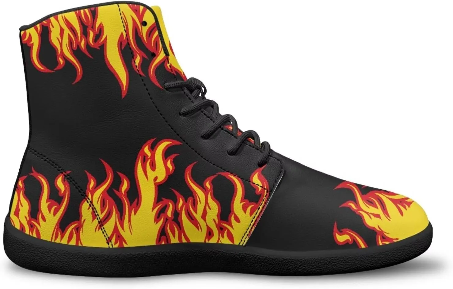 JoyLamoria Unisex High Top Shoes Laces Up Fashion Leather Skate Sneaker Mid Top Barefoot Shoes Lightweight,Marble Print