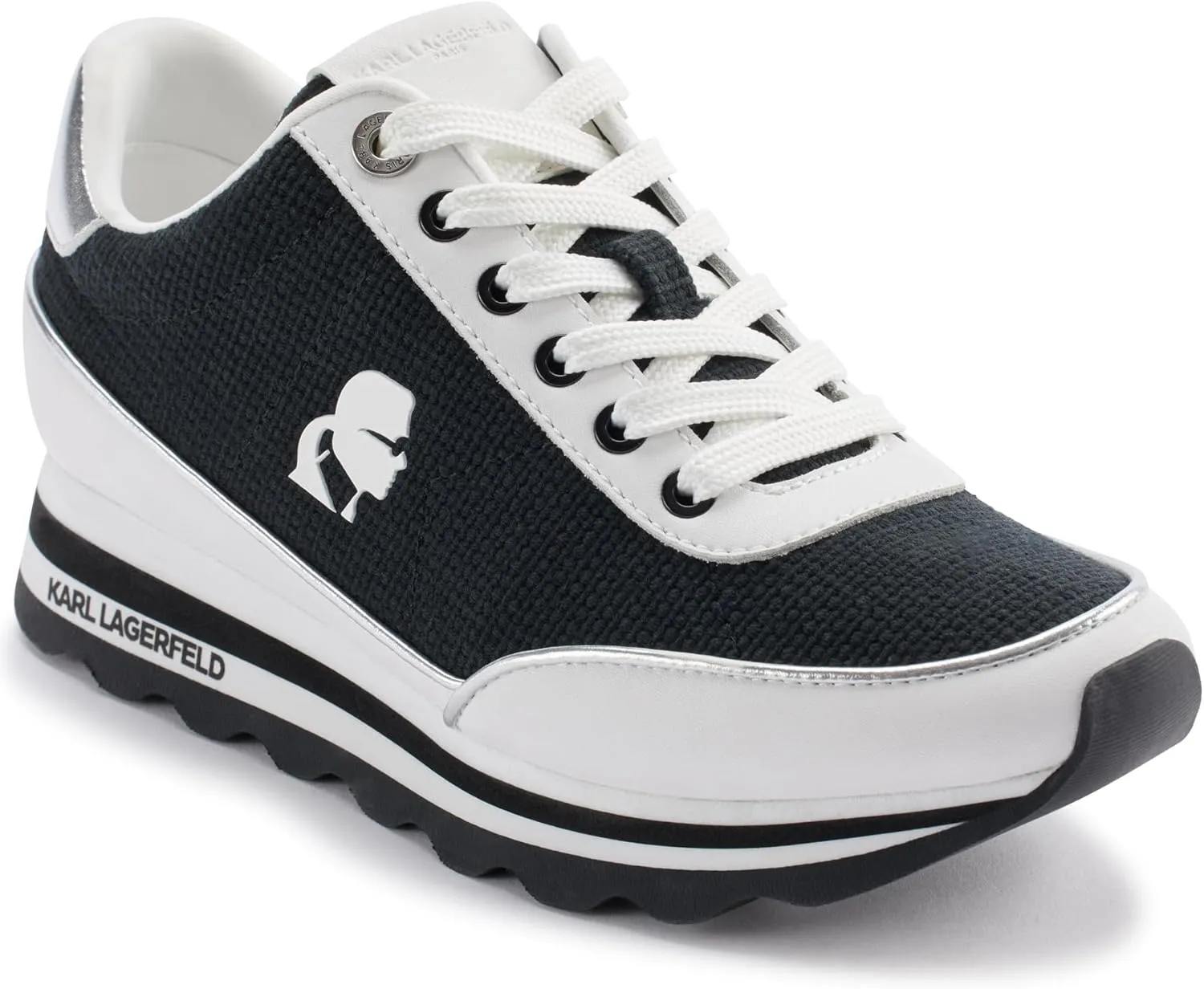 Karl Lagerfeld Paris Women's Cushioned Insole Everyday Maico-Lace Up Sneaker