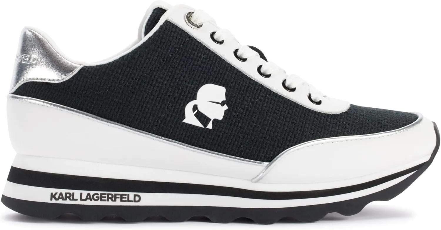Karl Lagerfeld Paris Women's Cushioned Insole Everyday Maico-Lace Up Sneaker