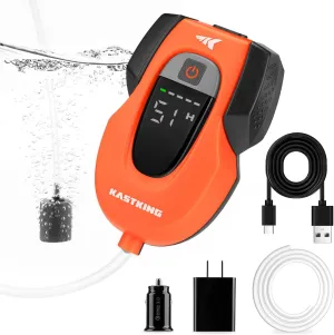 KastKing Li3 Aerator Pump - Rechargeable Battery, Real-Time Display, Multiple Airflow Settings, Aerator for Fish and Bait Buckets