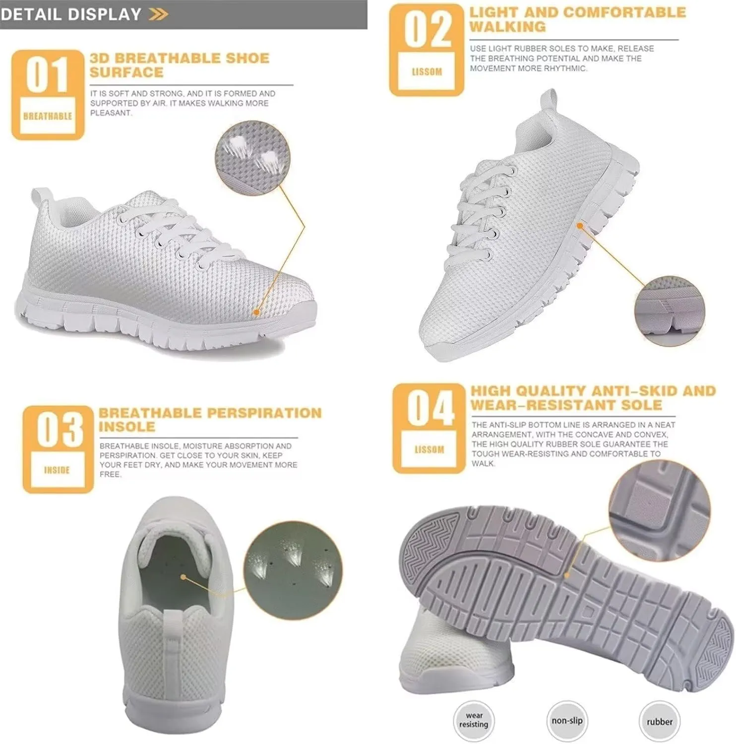 Kids Christmas Sneaker Soft Breathable Lightweight Anti-Slip Tennis Shoes for Litter Kids Lace-Up Athletic Outdoor School Footwear Running Shoes for Big Kid US 11-5