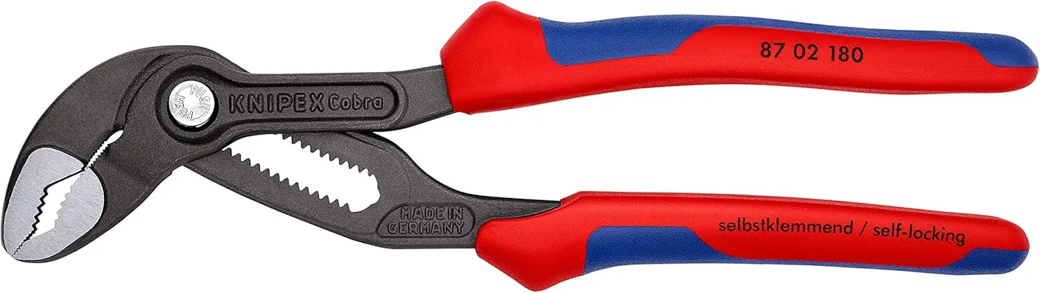 Knipex 87 02 180 Water Pump Pliers "Cobra" 7,09" with soft handle