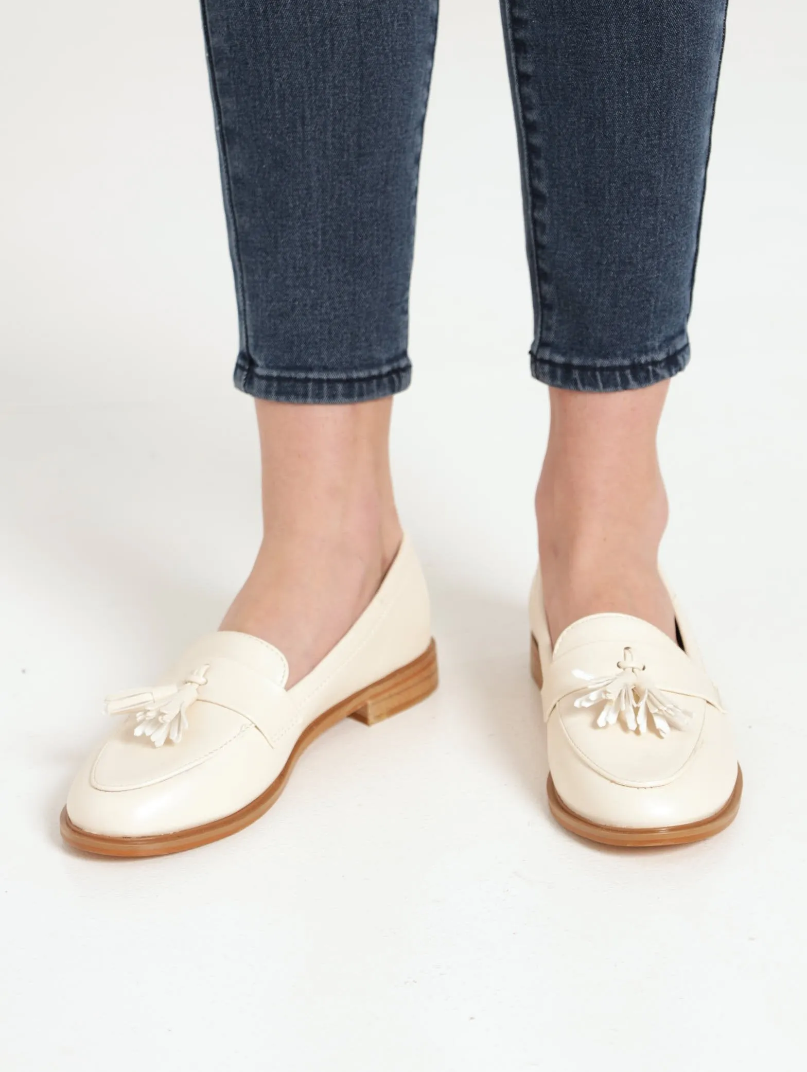 Ladies Loafer with Overlay Tassel Detail