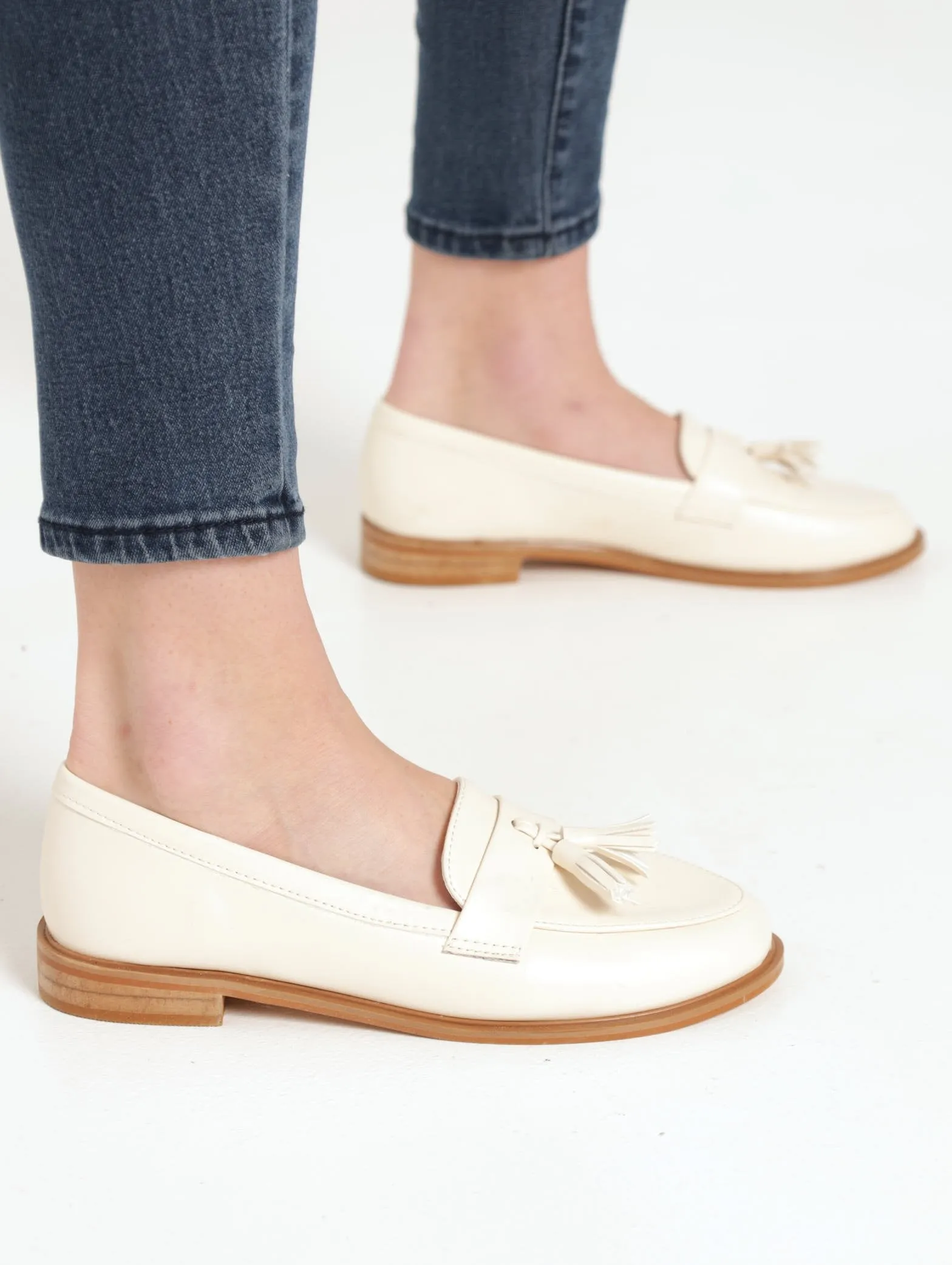 Ladies Loafer with Overlay Tassel Detail