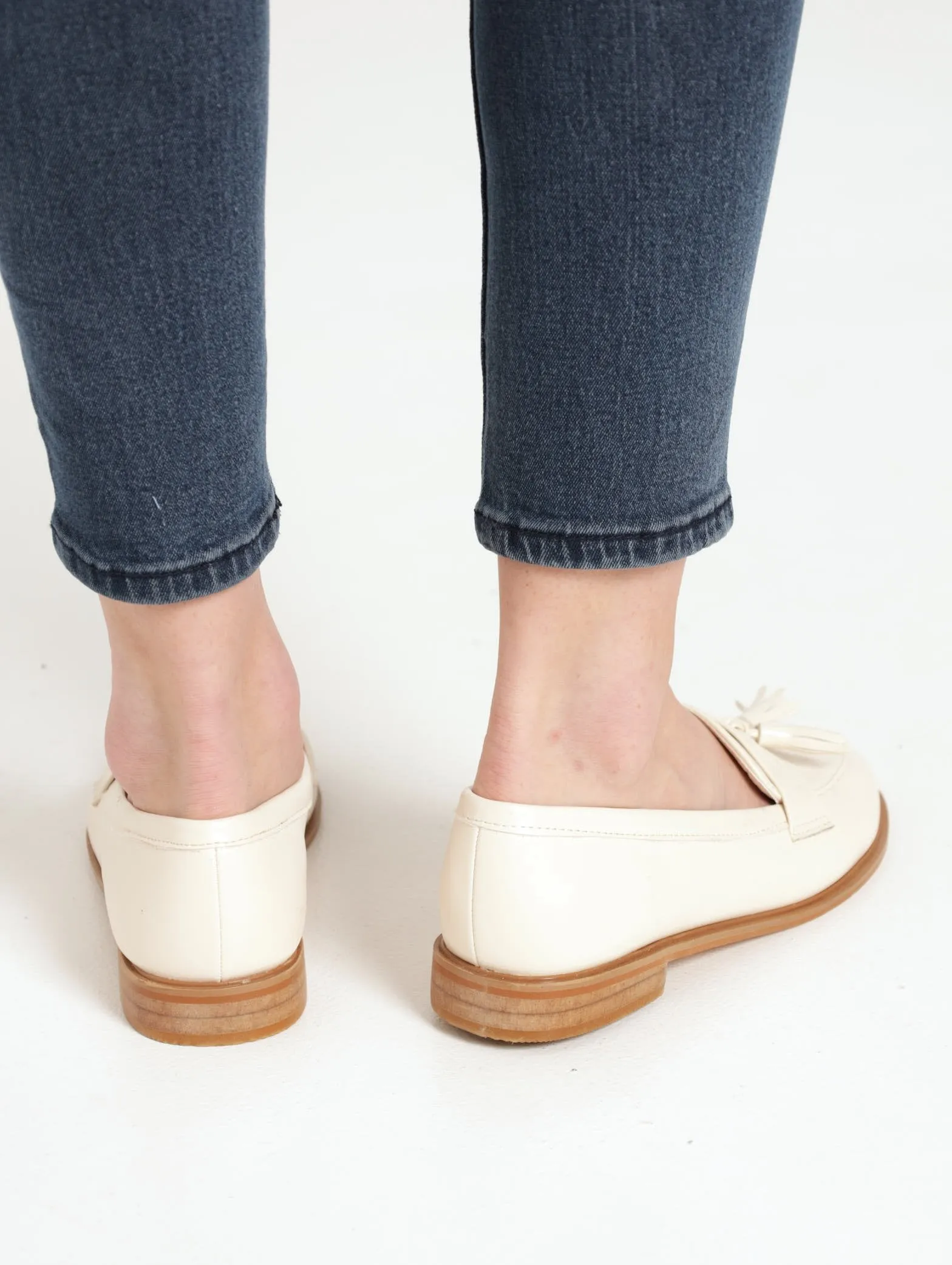 Ladies Loafer with Overlay Tassel Detail