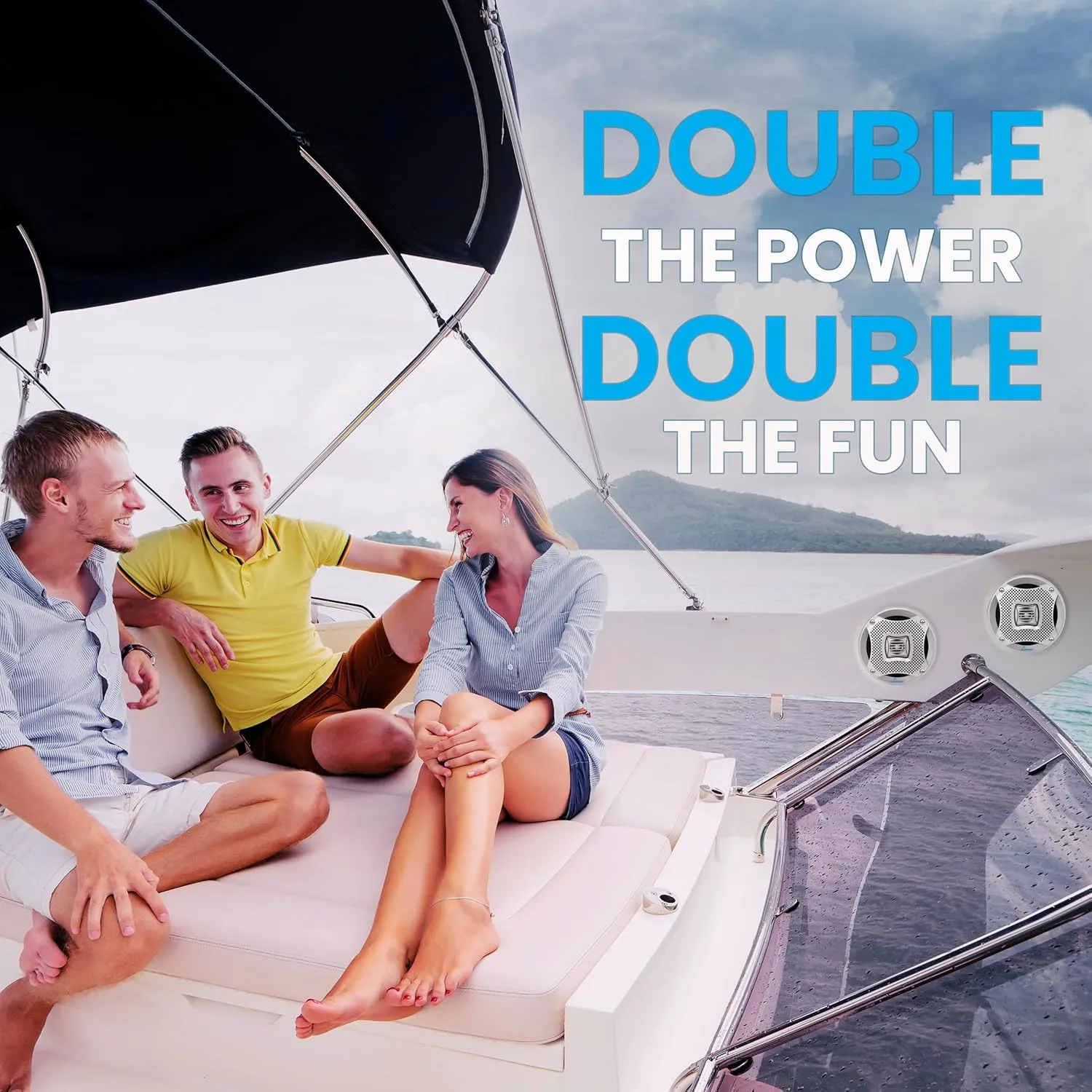 Lanzar 6.5 Inch Marine Speakers - 2 Way Water Resistant Audio Stereo Sound System with 400 Watt Power, Attachable Grills and Resin Treatment for Indoor and Outdoor Use - 1 Pair - AQ6CXS (Silver)