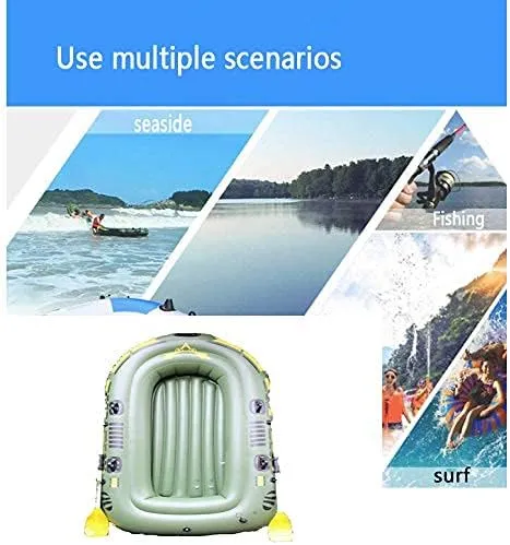 Large Inflatable Kayak, Inflatable Kayak Oar Set with Air Pump, Repair Kit Suitable for Rivers and Lakes,2 Person Green Water Sports