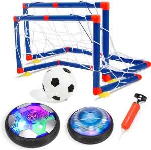 LED Hover Soccer Ball Set with 2 Goals, Mini Soccer Ball & Pump – Indoor Football Game for Kids – Perfect 3, 4, 5, 6, 7, 8 Year Old Boy Birthday Gift