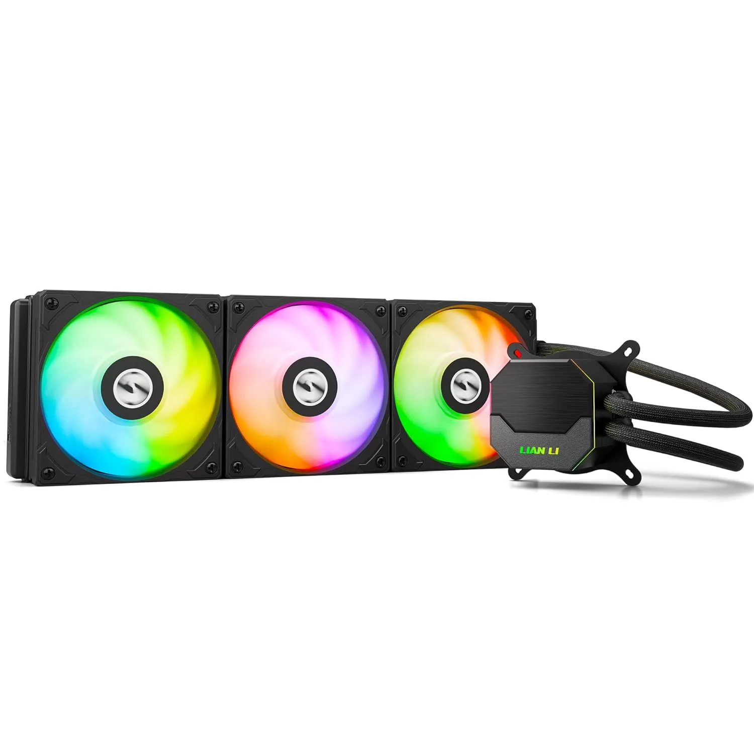 LIAN LI ALC360 AIO Cooler 360mm Radiator Liquid CPU Cooler RGB All-in-One Water Cooling System, 3x120mm PWM Fans, LGA1700 Bracket, AMD AM5/AM4 Intel LGA1200/115X Compatible (Black)
