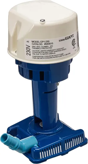 Little Giant 540015 CP1-230 Evaporative Cooler Pump 1/70Hp 307 GPH 4' Cord 230V