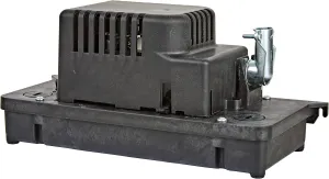 Little Giant VCCA-20-P 115 Volt, 1/30 HP, 80 GPH Low Profile Plenum Condensate Removal Pump, 6-ft. Cord (plug-less), Black, 554221101